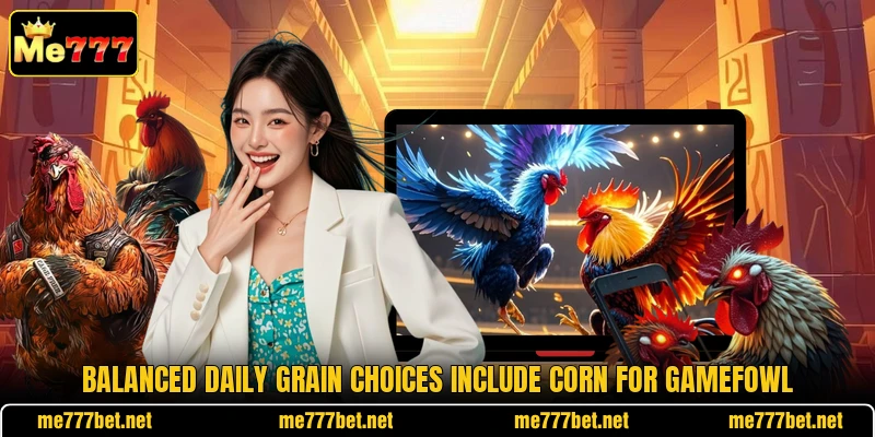 Balanced daily grain choices include corn for gamefowl Balanced daily grain choices include corn for gamefowl