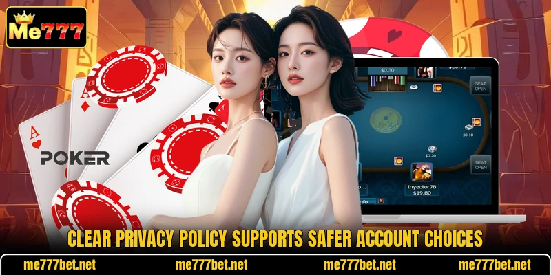 Clear privacy policy supports safer account choices Clear privacy policy supports safer account choices