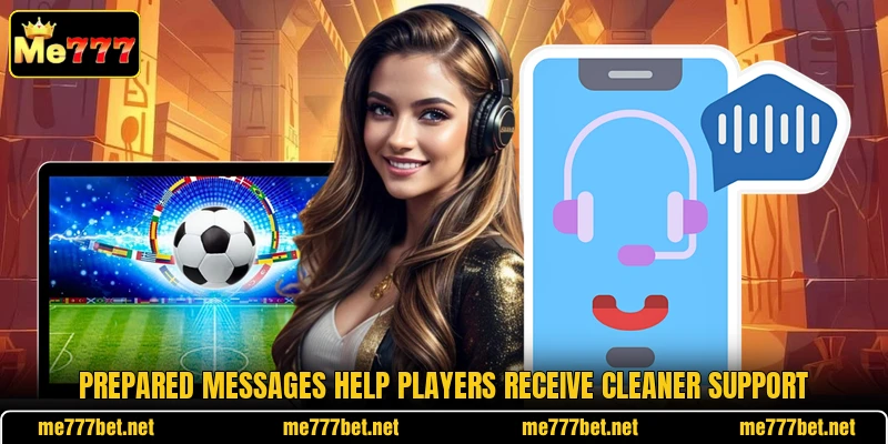 Prepared messages help players receive cleaner support