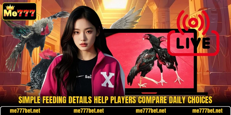 Simple feeding details help players compare daily choices Simple feeding details help players compare daily choices